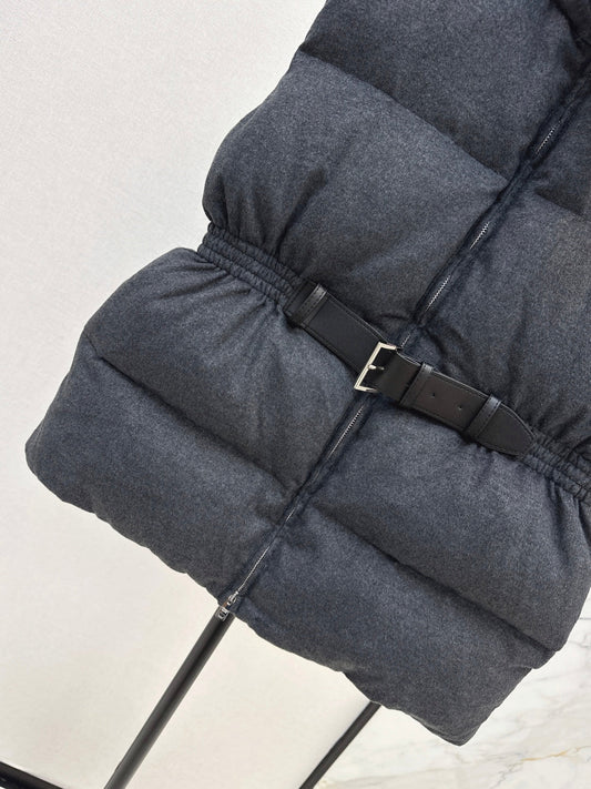 Pra New belt waist vest down jacket