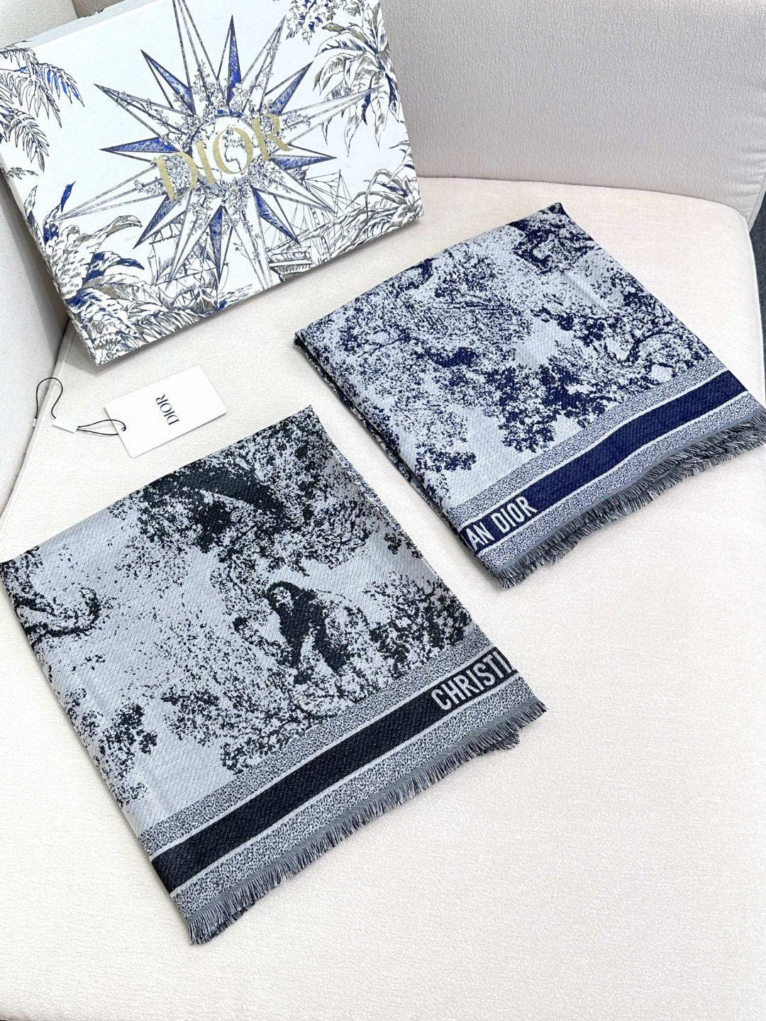 CD classic print scarf