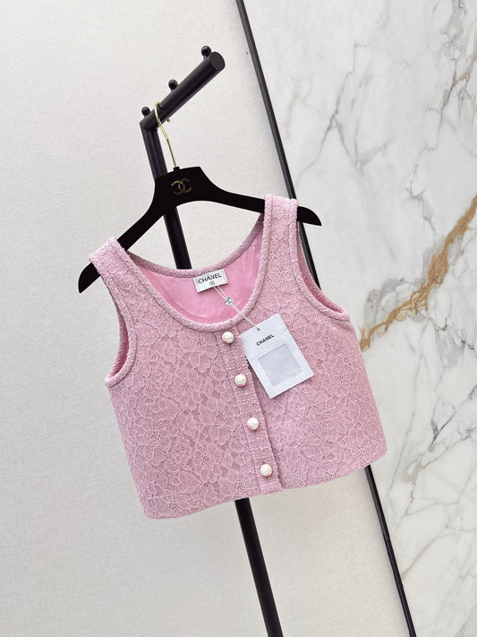 Chan NEW Tweed Lace Vest