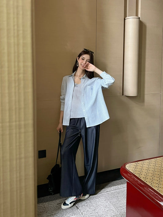 Loe NEW Striped vest shirt set