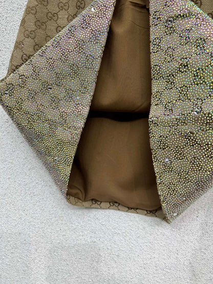 Guc NEW jacquard rhinestones skirt