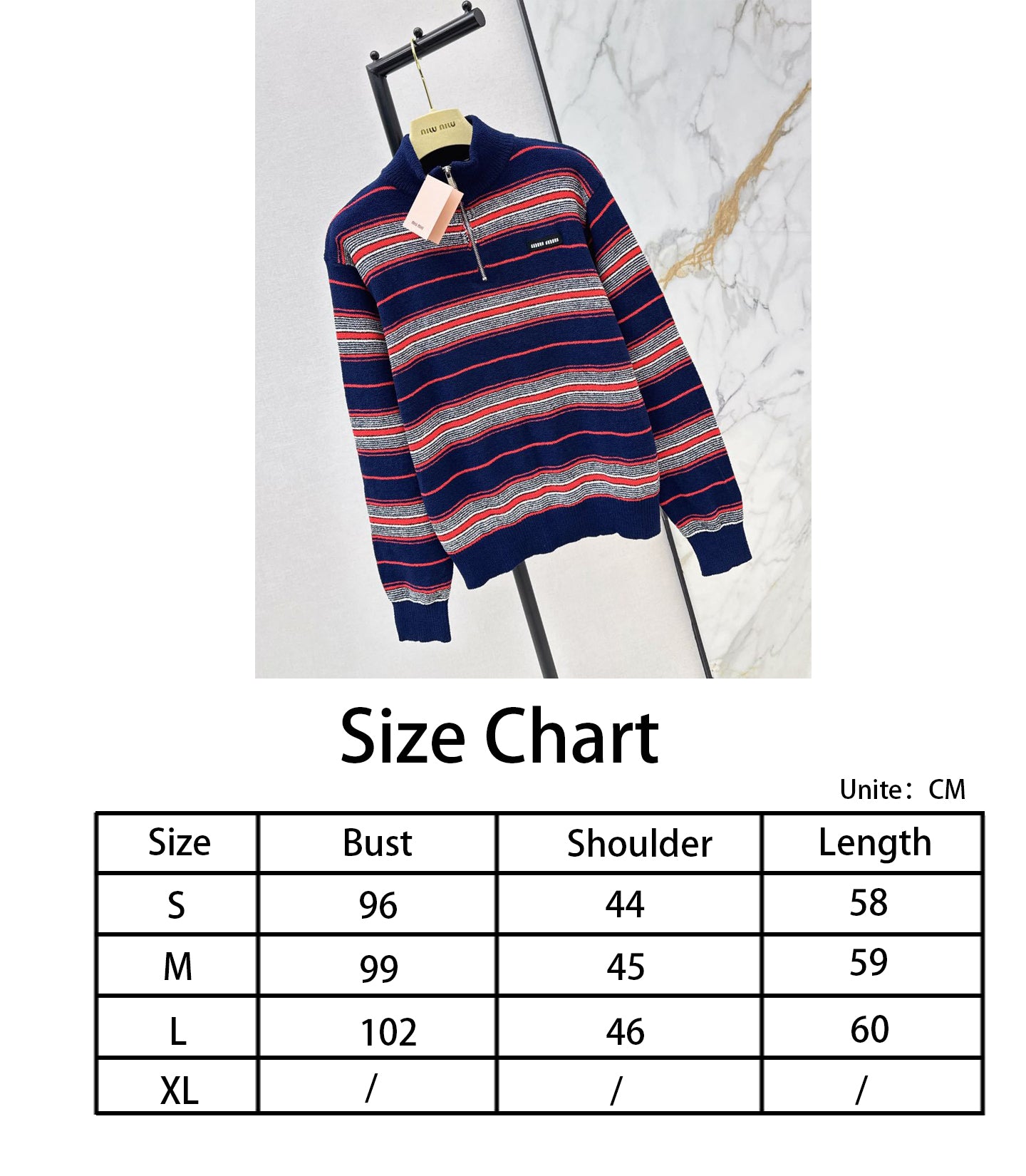 Miu NEW stripe knitted sweater