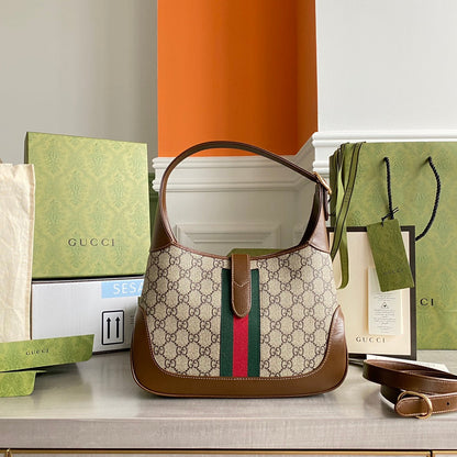 GC Jackie1961 Beige/ebony GG Supreme canvas, with brown leather trim