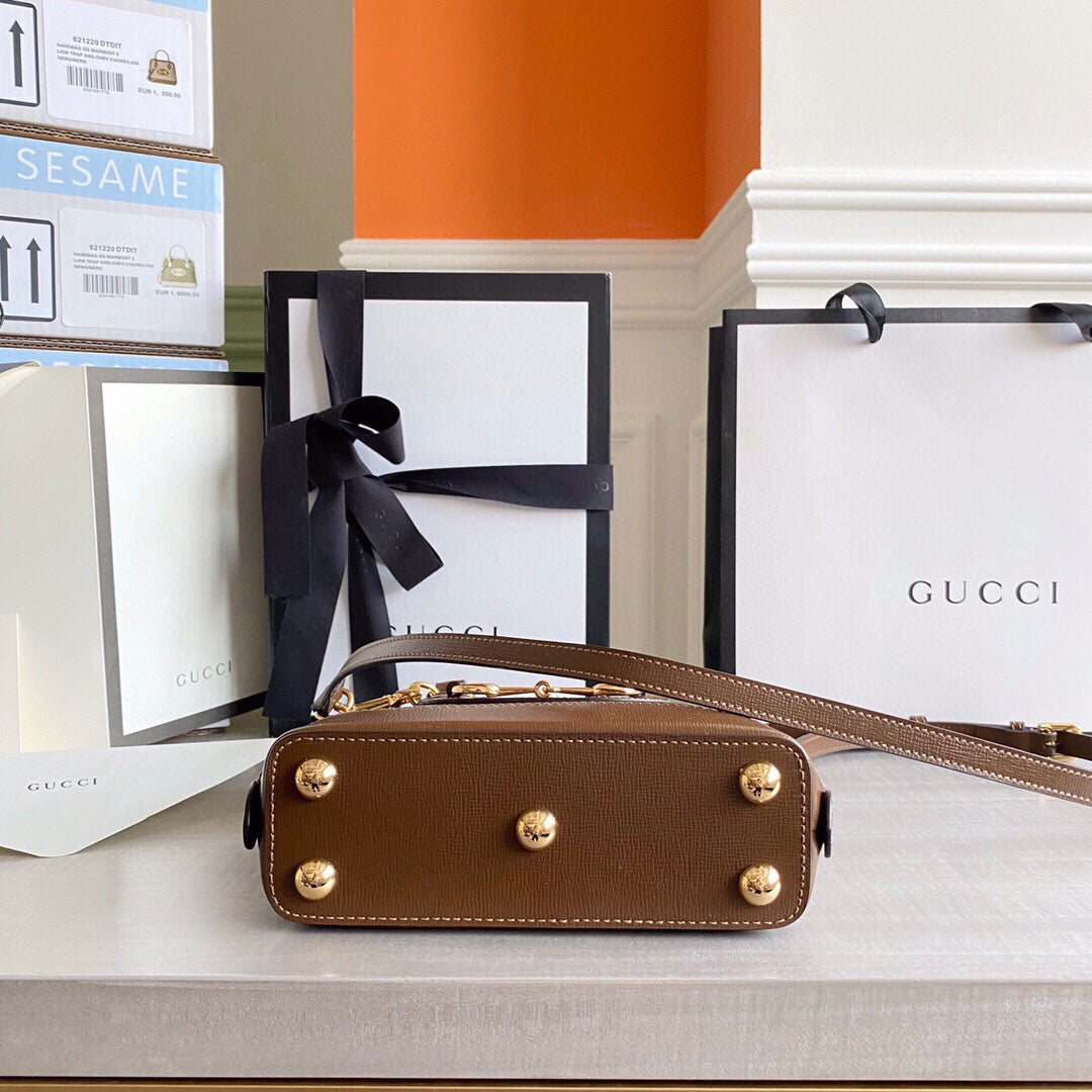 GC Horsebit 1955 small top handle bag Beige/ebony