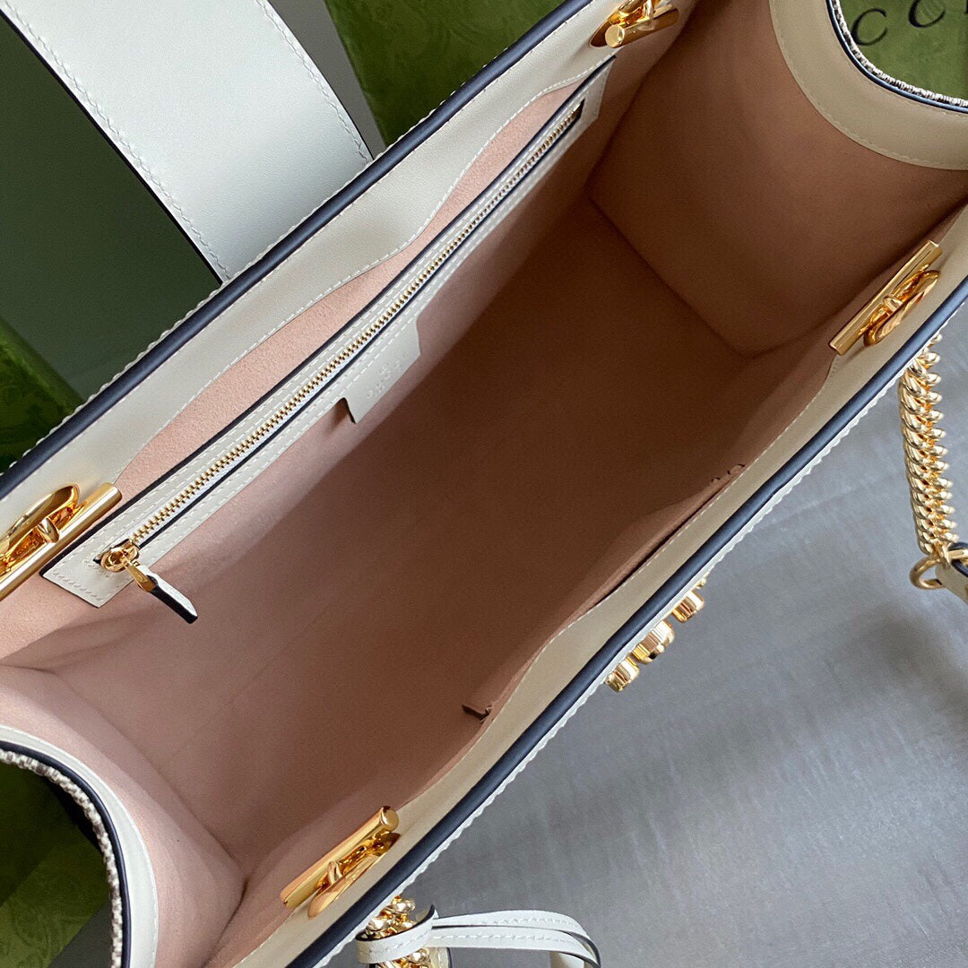 GC  Padlock medium shoulder bag tote Beige/ebony GG Supreme canvas, with brown leather detail