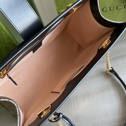 GC  Padlock medium shoulder bag tote Beige/ebony GG Supreme canvas, with brown leather detail