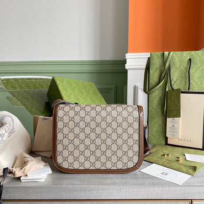 GC Horsebit 1955 small shoulder bag Beige and ebony