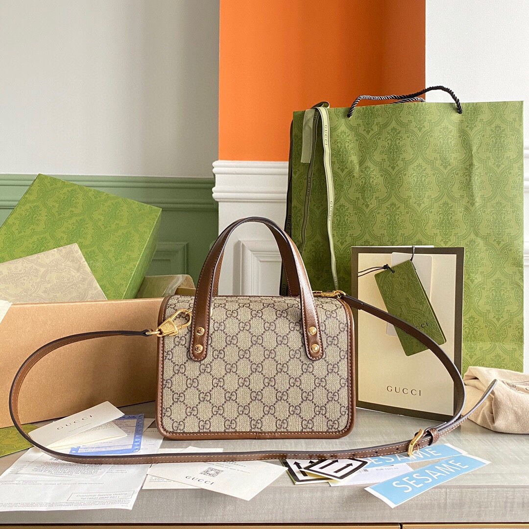 GC Horsebit 1955 Mini shoulder bag Beige and ebony