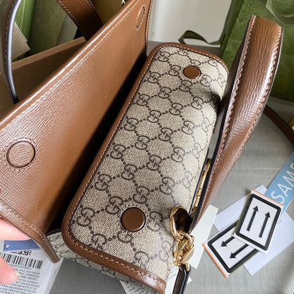 GC Horsebit 1955 Mini shoulder bag Beige and ebony