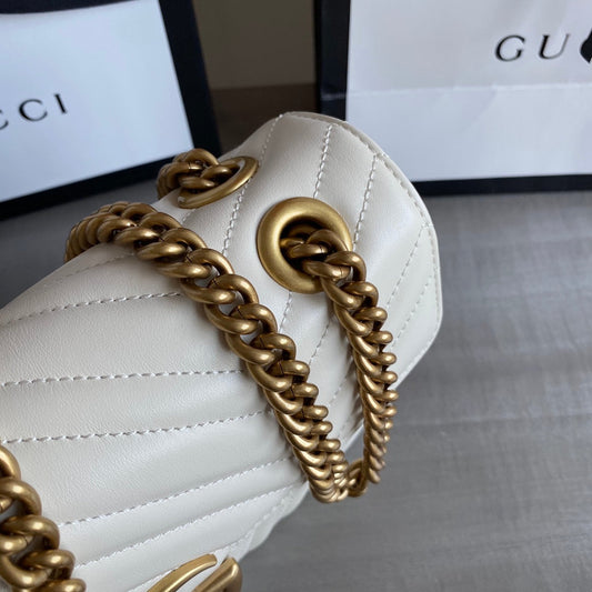 GC GG Marmont small shoulder bag Black / White / Red / Gray Blue