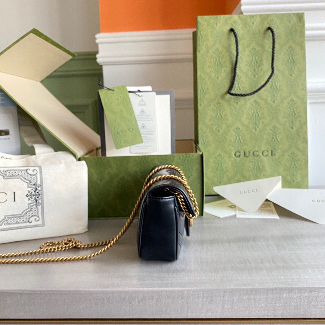 GC GG Marmont super mini bag Black / White / Red / Gray Blue