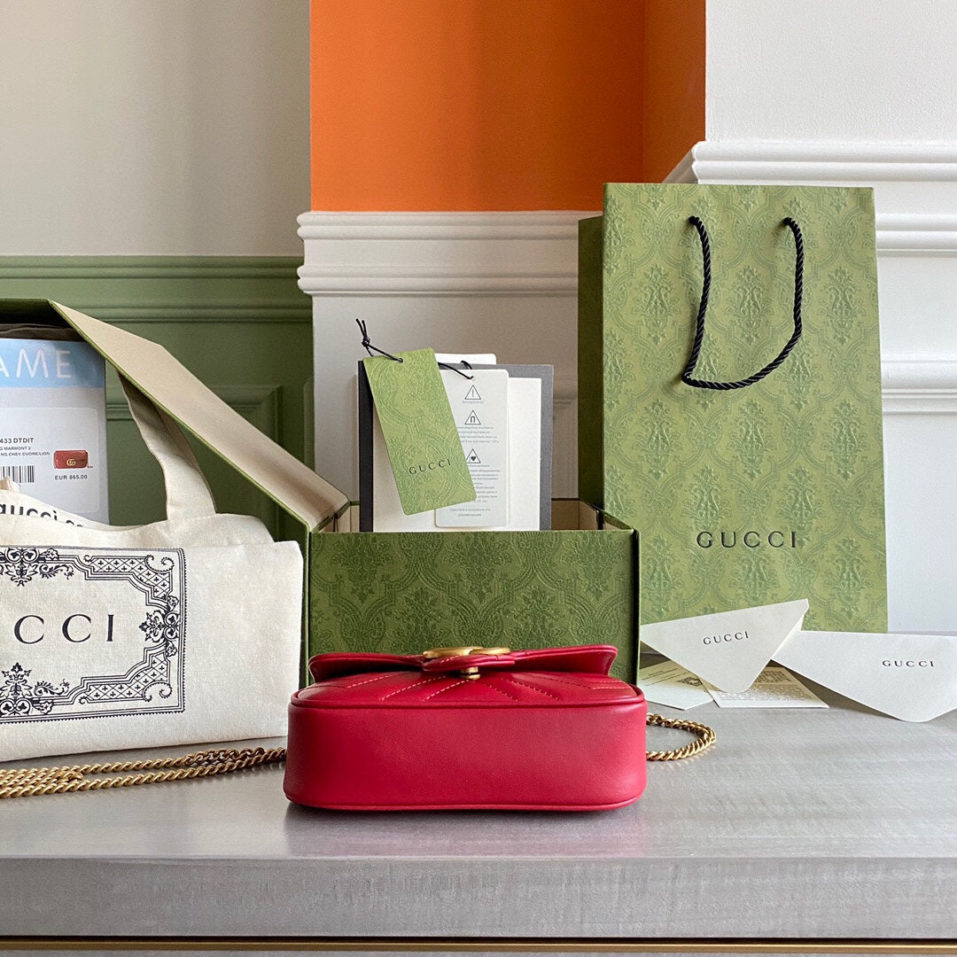 GC GG Marmont super mini bag Black / White / Red / Gray Blue