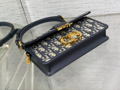 DO Miss Montaigne Mini Bag Blue Dior Oblique Jacquard