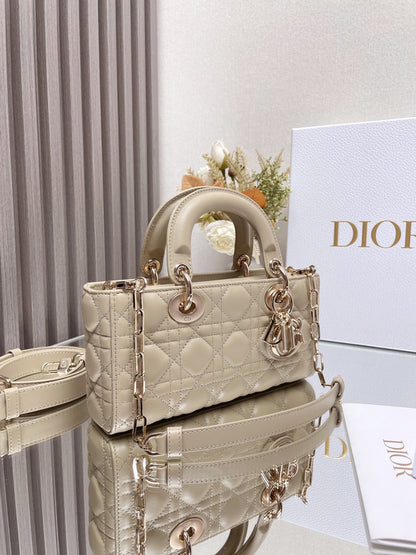 DO  Micro / Small / Medium Lady D-Joy Bag Sand-Colored Cannage Lambskin