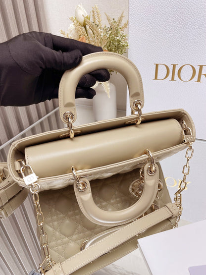 DO  Micro / Small / Medium Lady D-Joy Bag Sand-Colored Cannage Lambskin