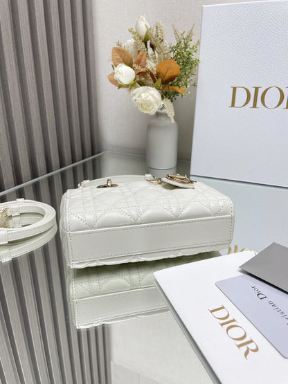 DO  Micro / Small / Medium Lady D-Joy Bag Latte Cannage Lambskin