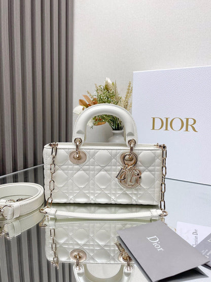 DO  Micro / Small / Medium Lady D-Joy Bag Latte Cannage Lambskin