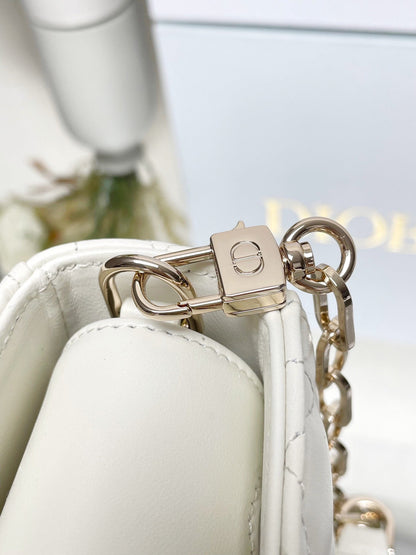 DO  Micro / Small / Medium Lady D-Joy Bag Latte Cannage Lambskin