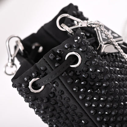 PD Embellished satin mini-pouch