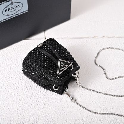 PD Embellished satin mini-pouch