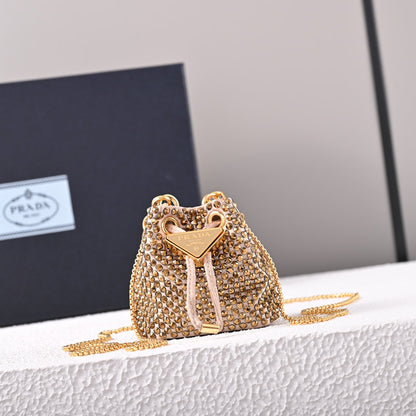 PD Embellished satin mini-pouch