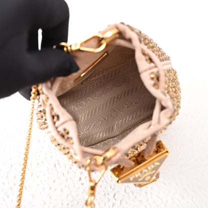 PD Embellished satin mini-pouch