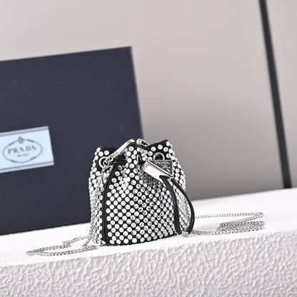 PD Embellished satin mini-pouch