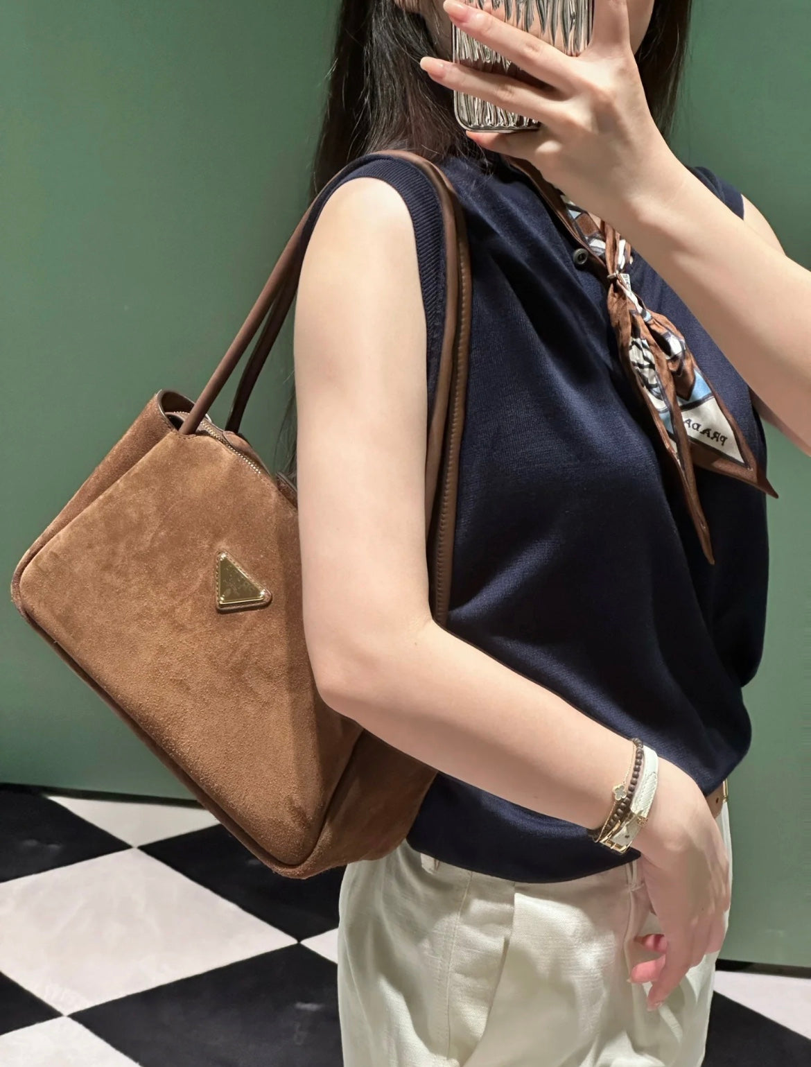 PD  Medium Nubuck leather handbag