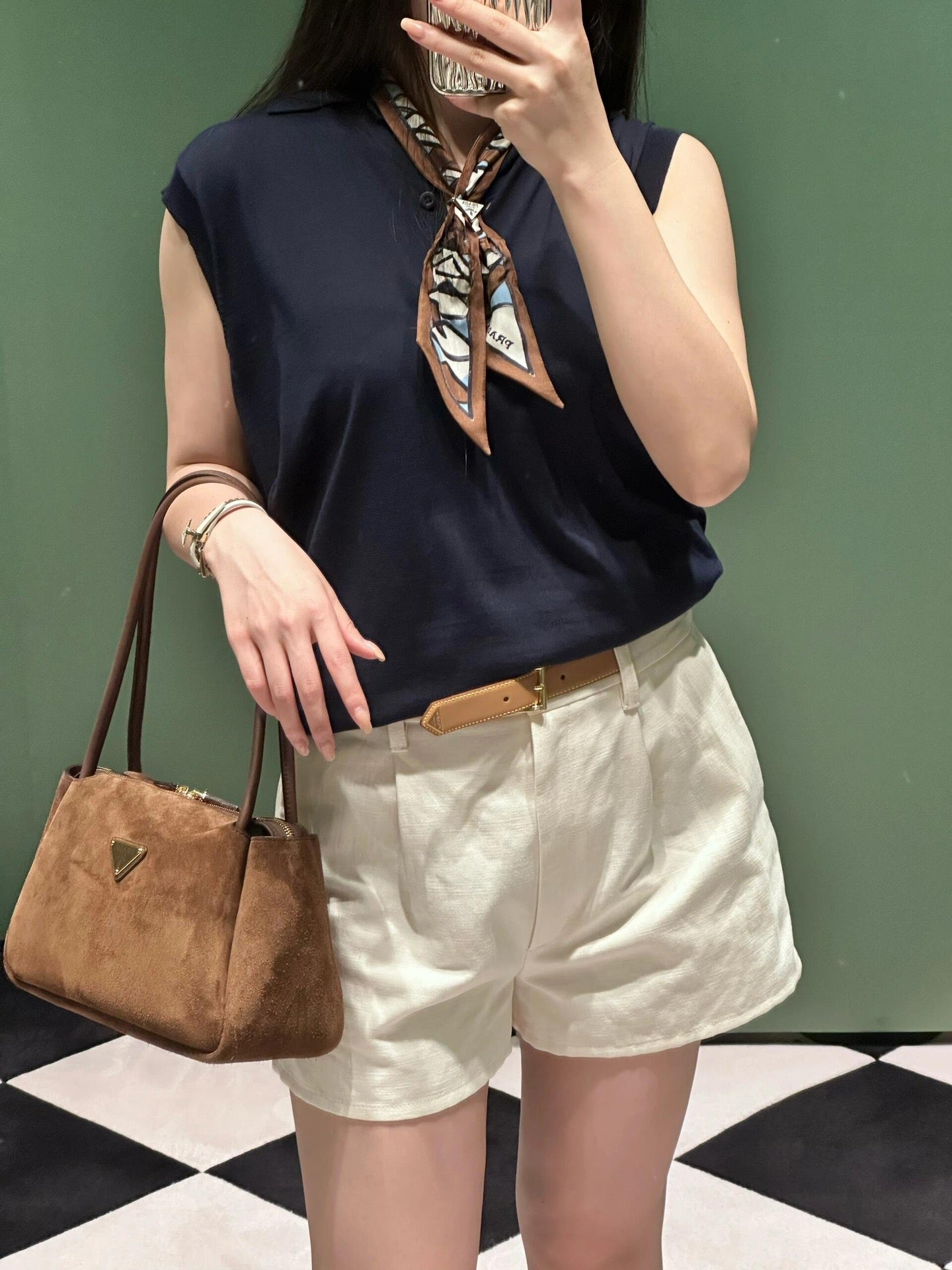 PD  Medium Nubuck leather handbag