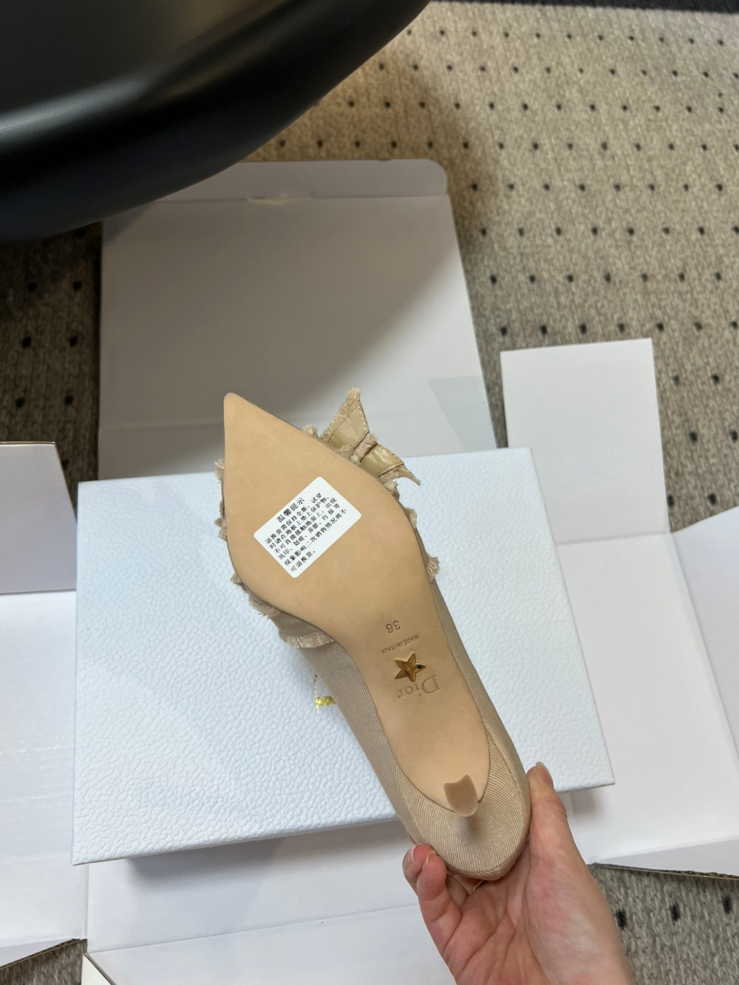 D* New Arrival Bow Pearl Kitten Heel Shoes