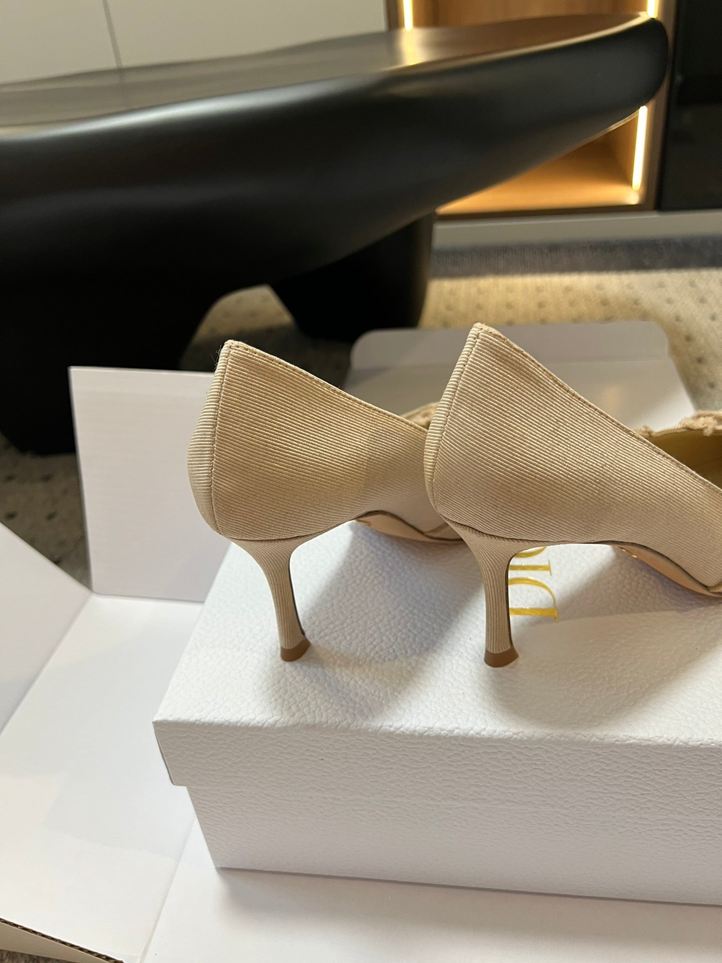 D* New Arrival Bow Pearl Kitten Heel Shoes