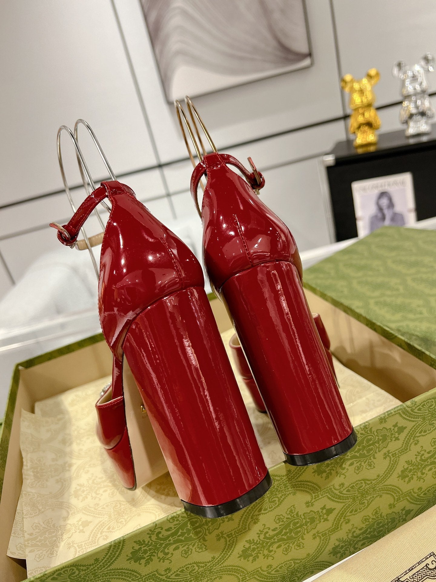 G* New high heels with crystal diamond double G buckle