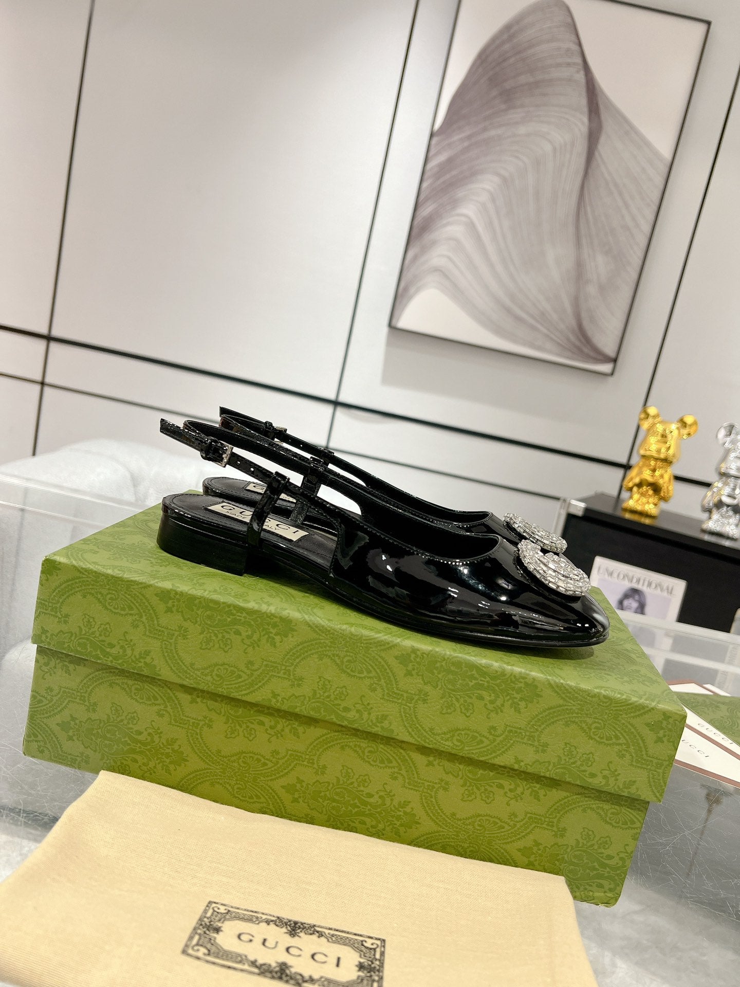 G* New Crystal Diamond Double G Buckle