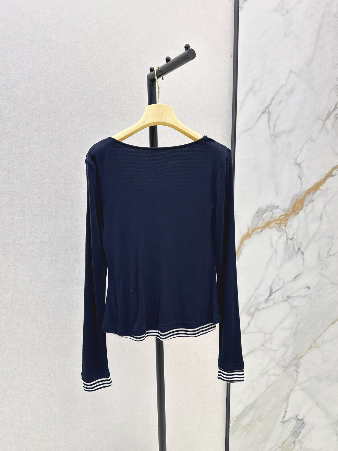 Chan New Striped bottoming shirt