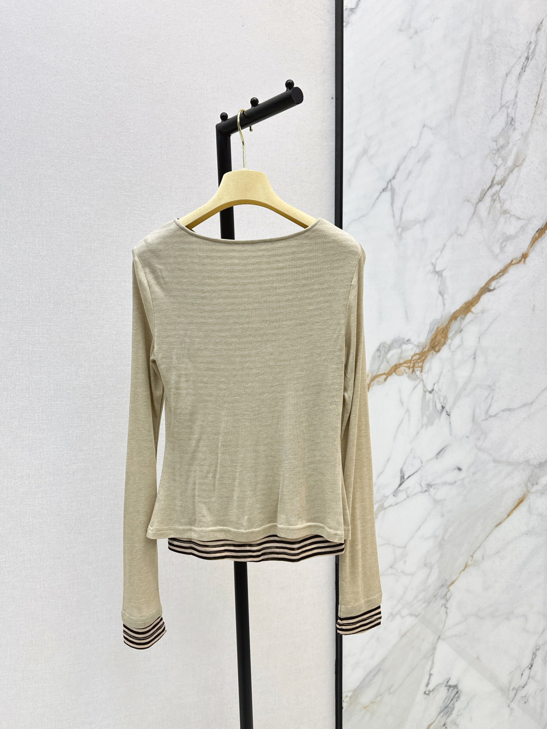 Chan New Striped bottoming shirt