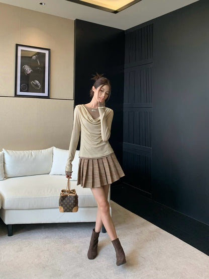 Chan New Striped bottoming shirt