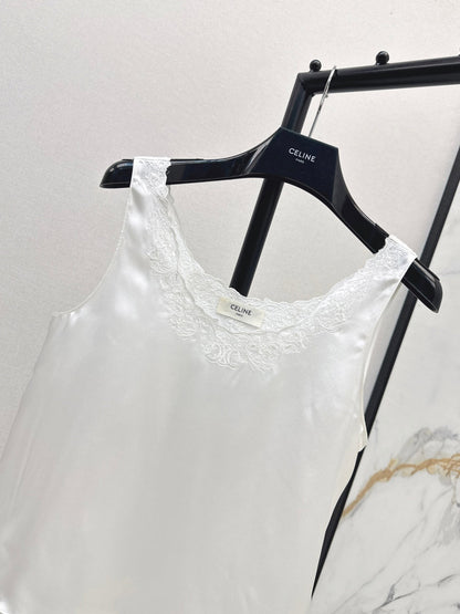 Celi  New Embroidered silk vest