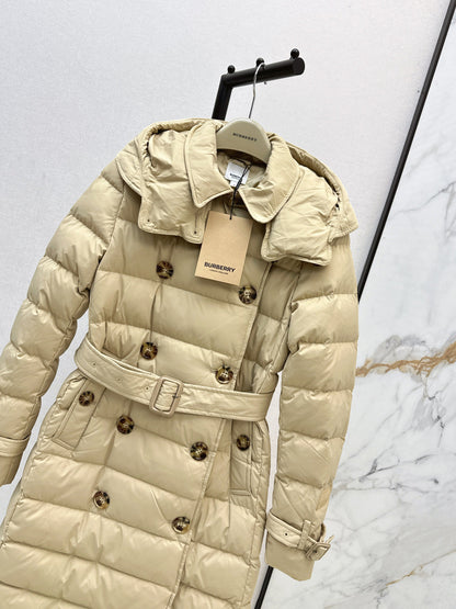 Bur New Double-breasted hooded down jacket