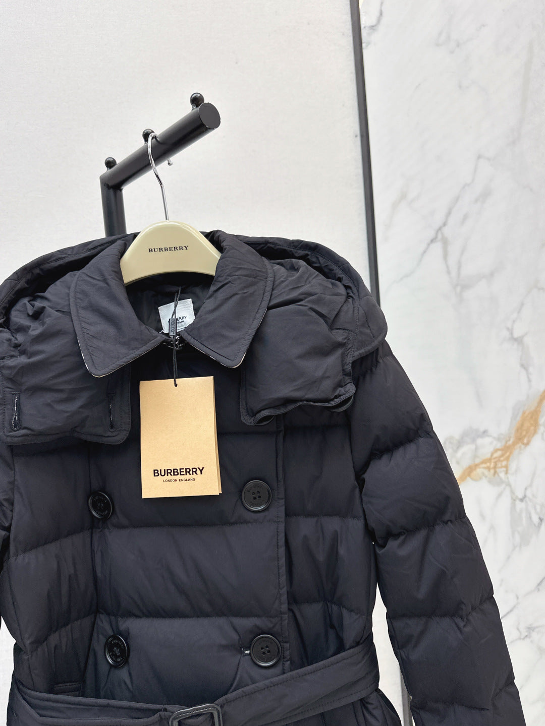 Bur New Double-breasted hooded down jacket