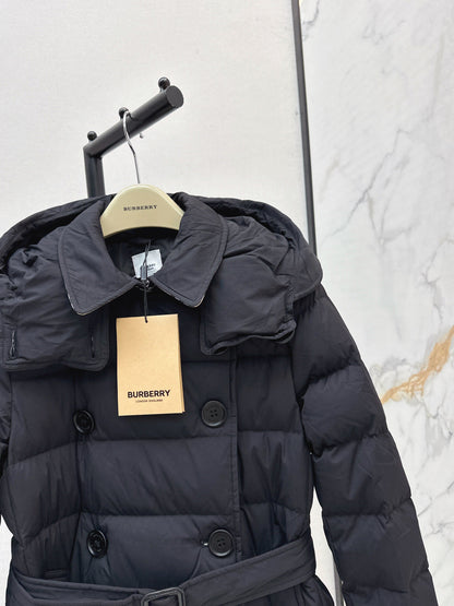 Bur New Double-breasted hooded down jacket