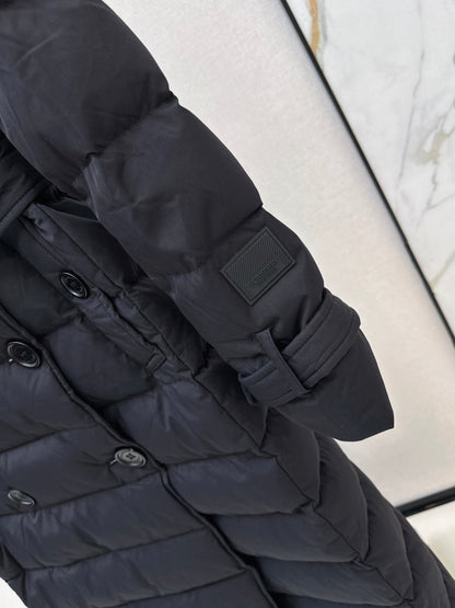 Bur New Double-breasted hooded down jacket