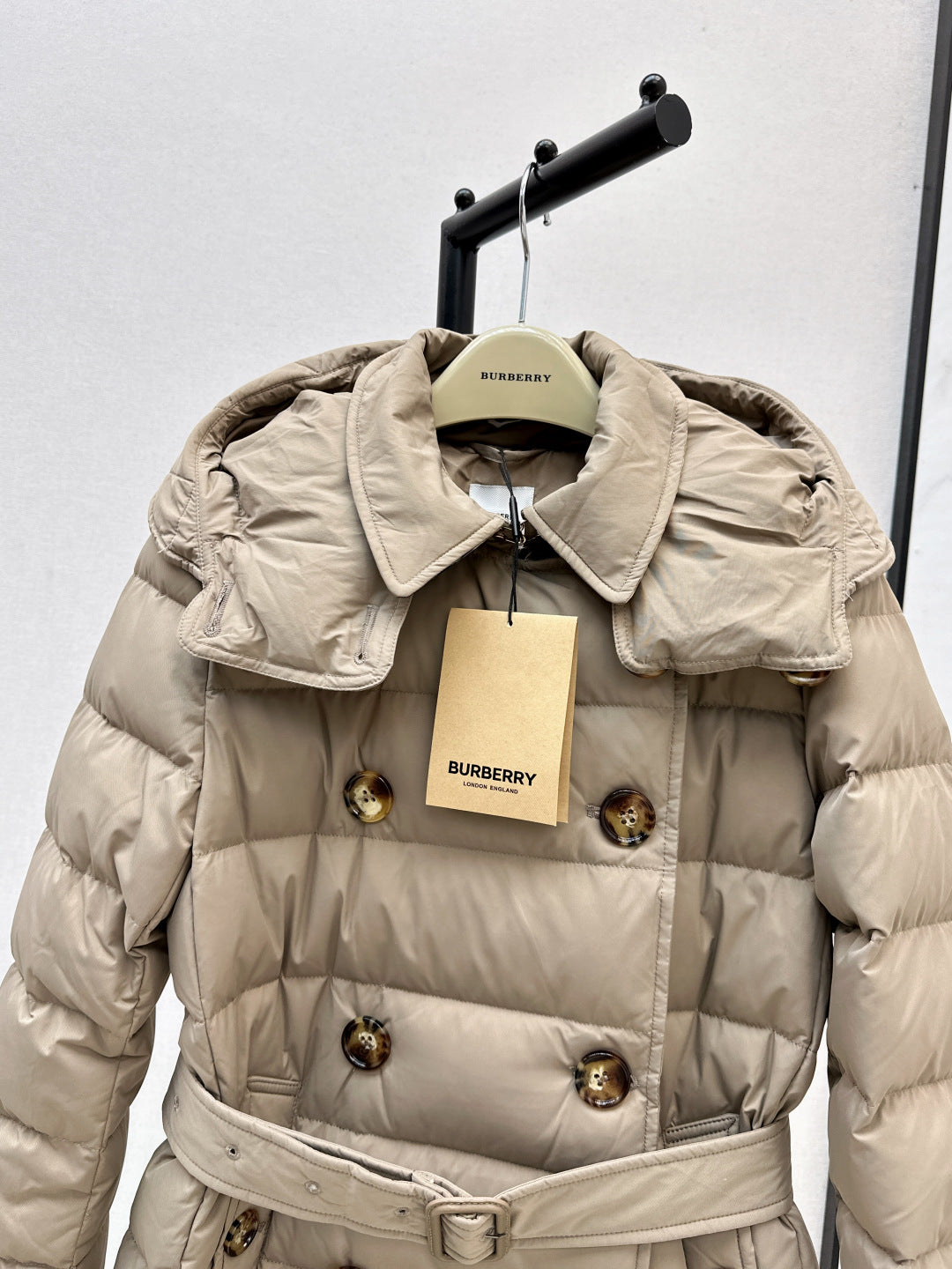 Bur New Double-breasted hooded down jacket