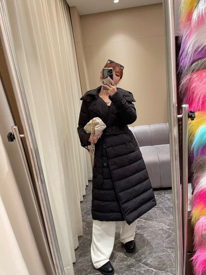 Bur New Double-breasted hooded down jacket