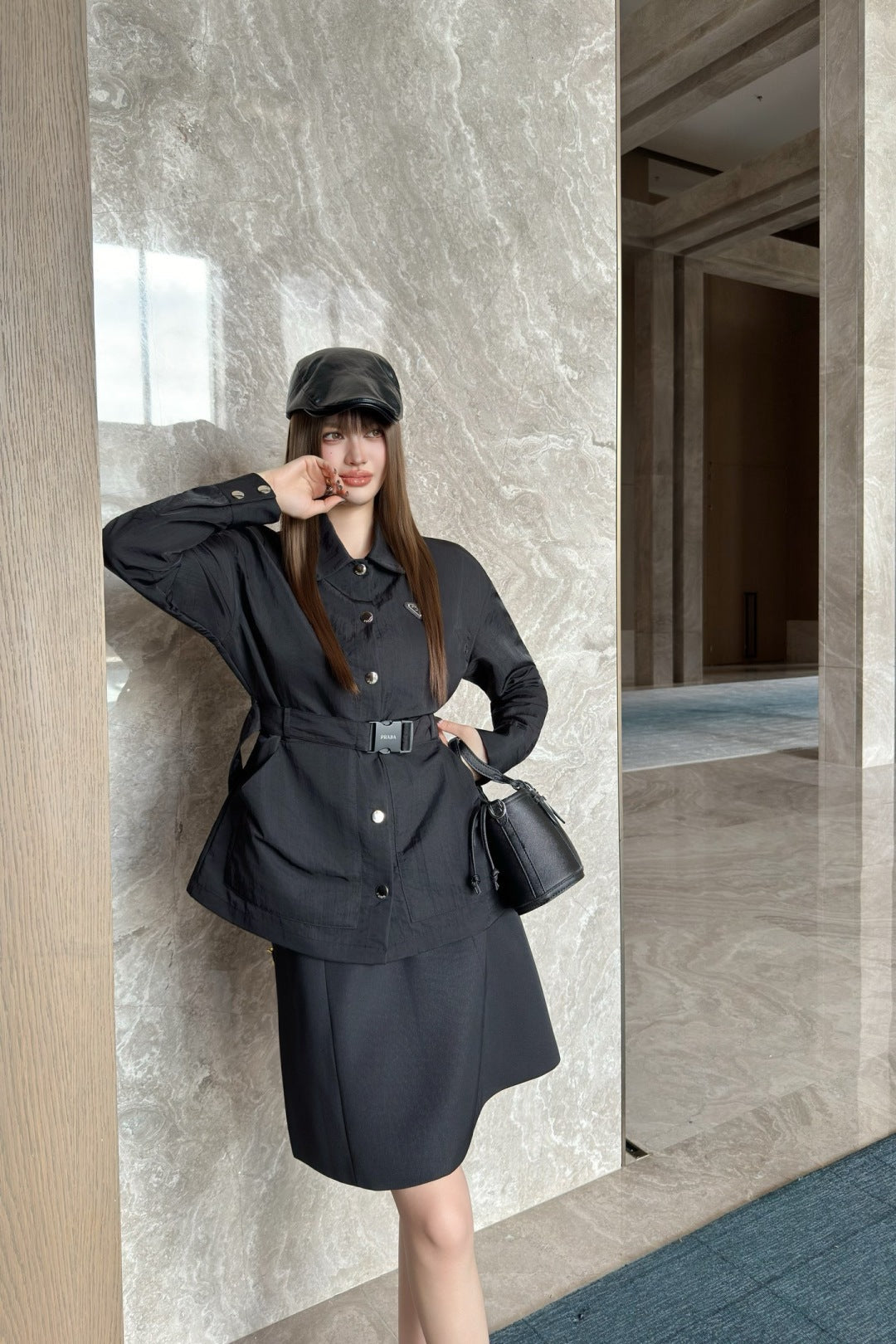 Pra New Shirt-style functional button jacket