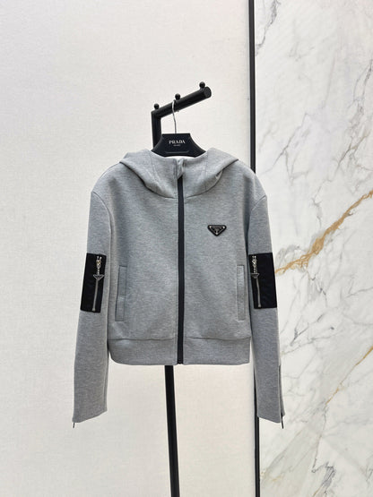 Pra  New Hooded zip-up jacket
