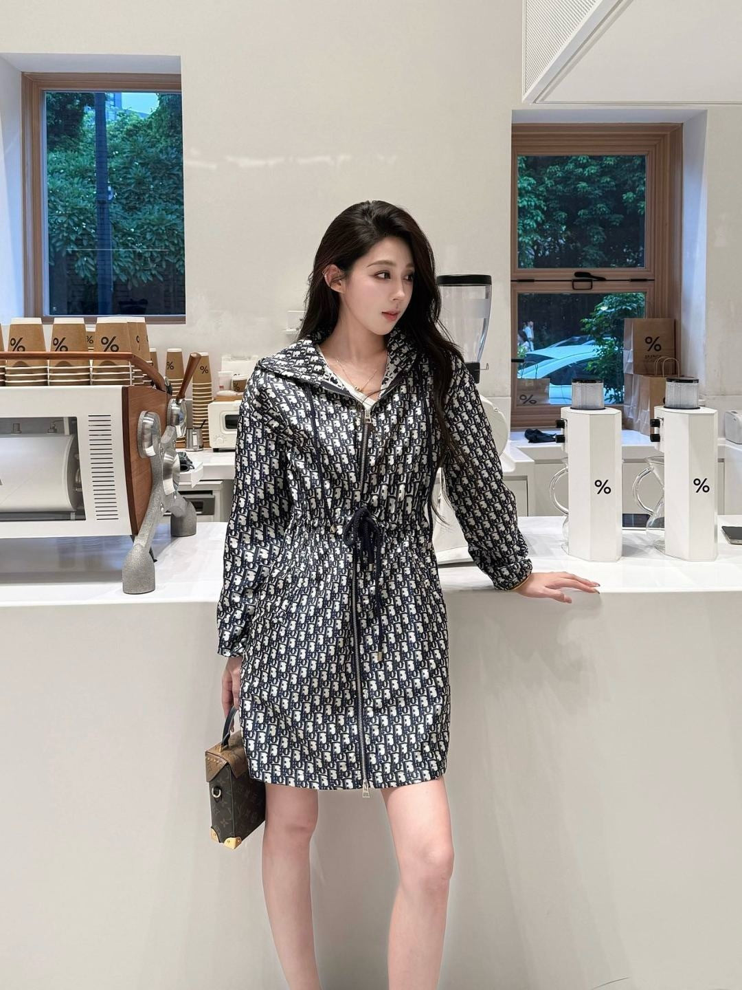 CD  New hooded drawstring dress