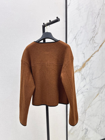 Louis  New Leather buttoned cape coat