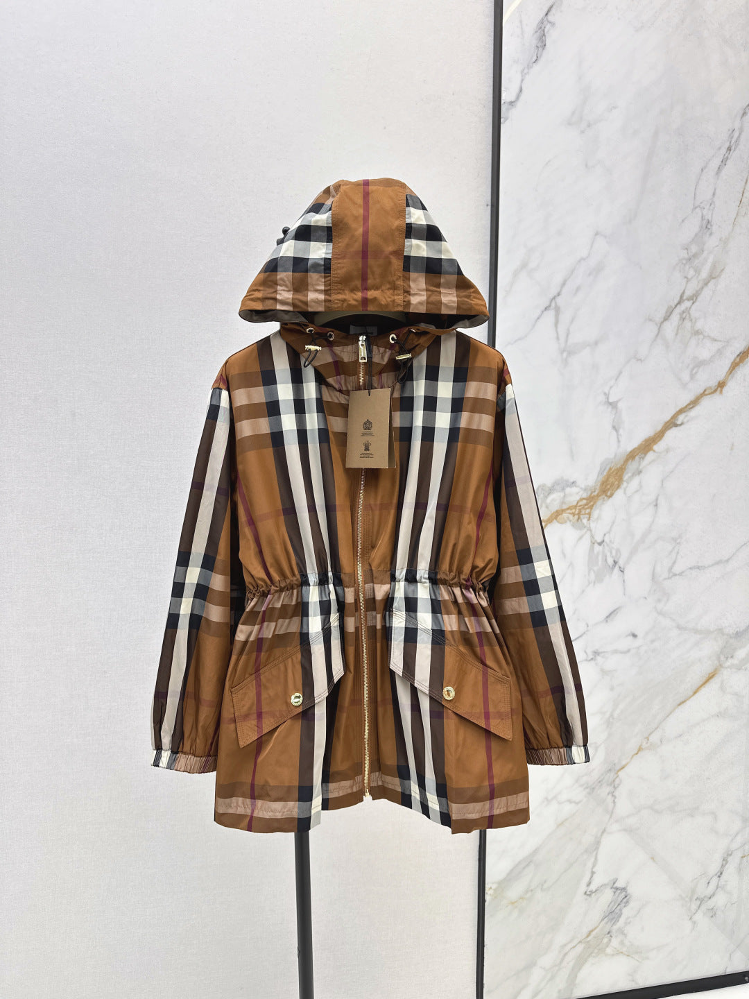 Bur New Plaid hooded jacket