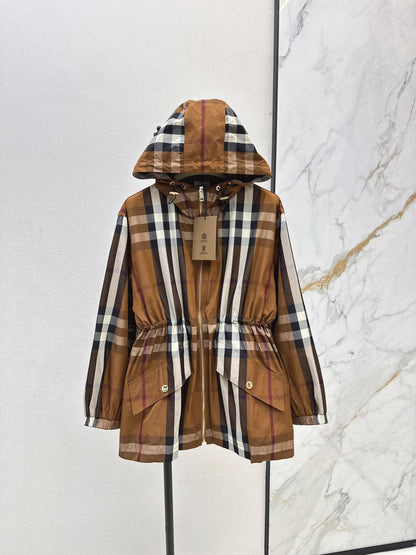 Bur New Plaid hooded jacket