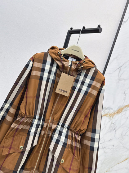 Bur New Plaid hooded jacket